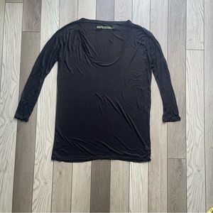 Enza Costa Black Long Sleeve Top